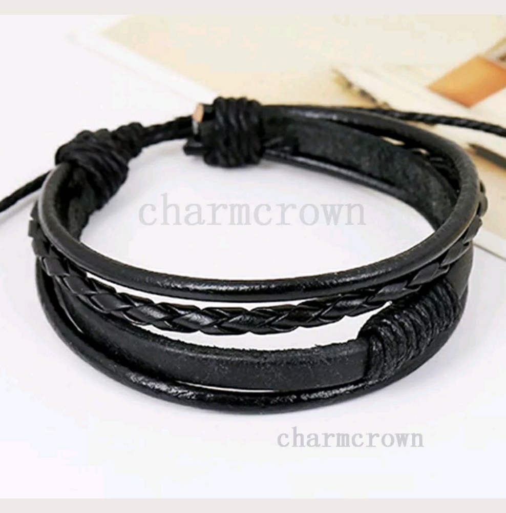 New faux leather multi-layer Punk bracelet